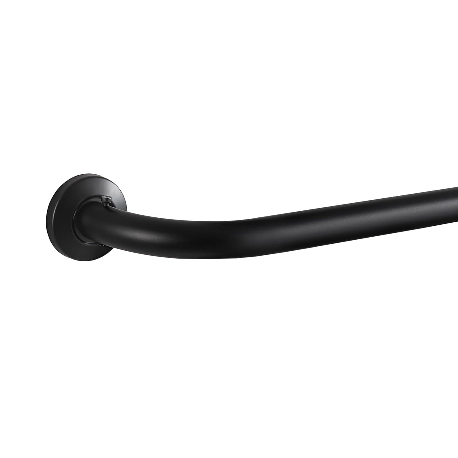 Eclipse Barnes 1" Blackout Wrap Curtain Rod, 28-48", Matte Black