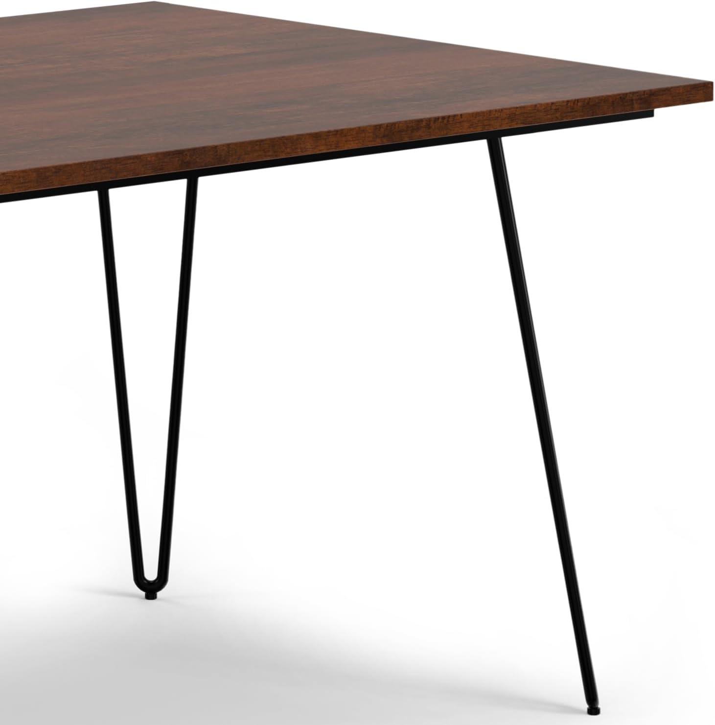 Hunter Solid Wood Top Metal Base Dining Table