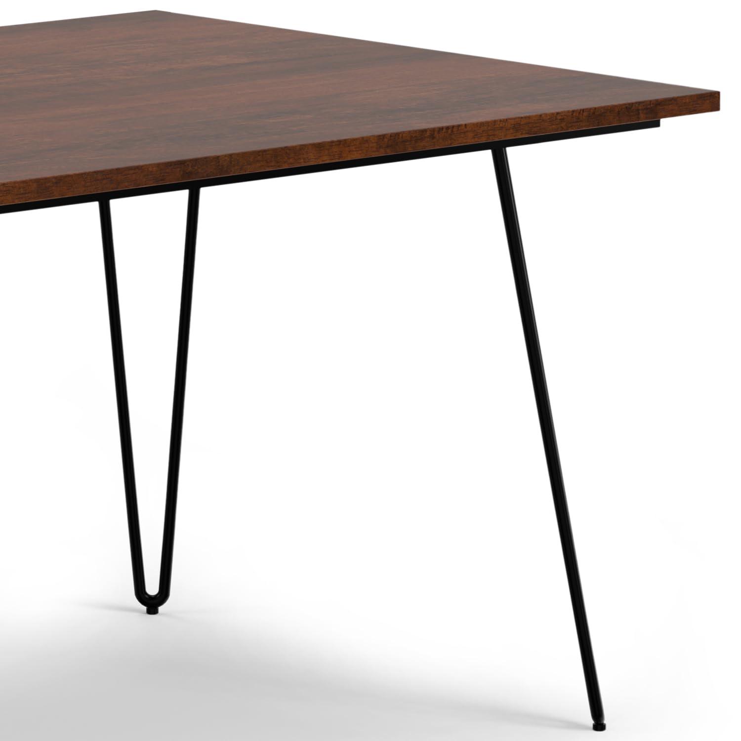 Hunter Solid Wood Top Metal Base Dining Table
