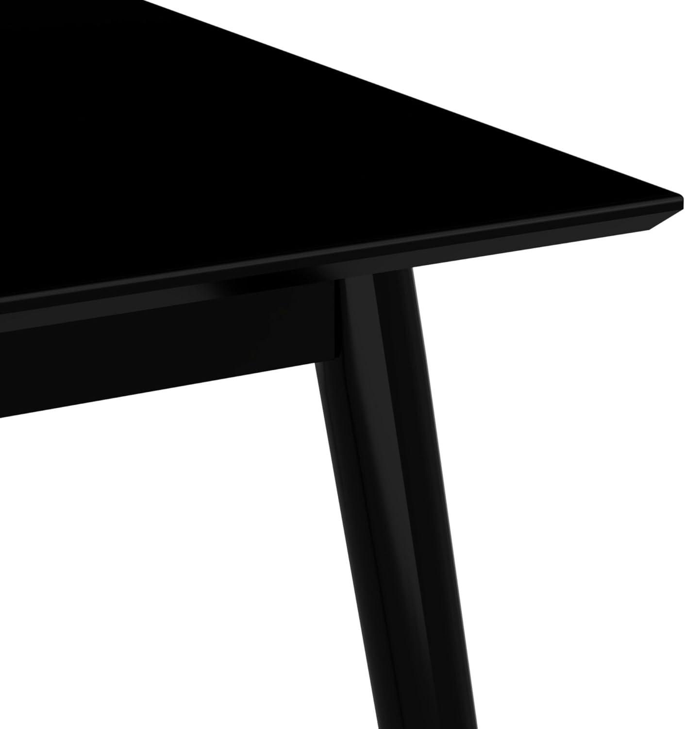 Plank+Beam 48" Mid Century Modern Dining Table, Solid Wood Kitchen & Dining Room Table for 4, Black