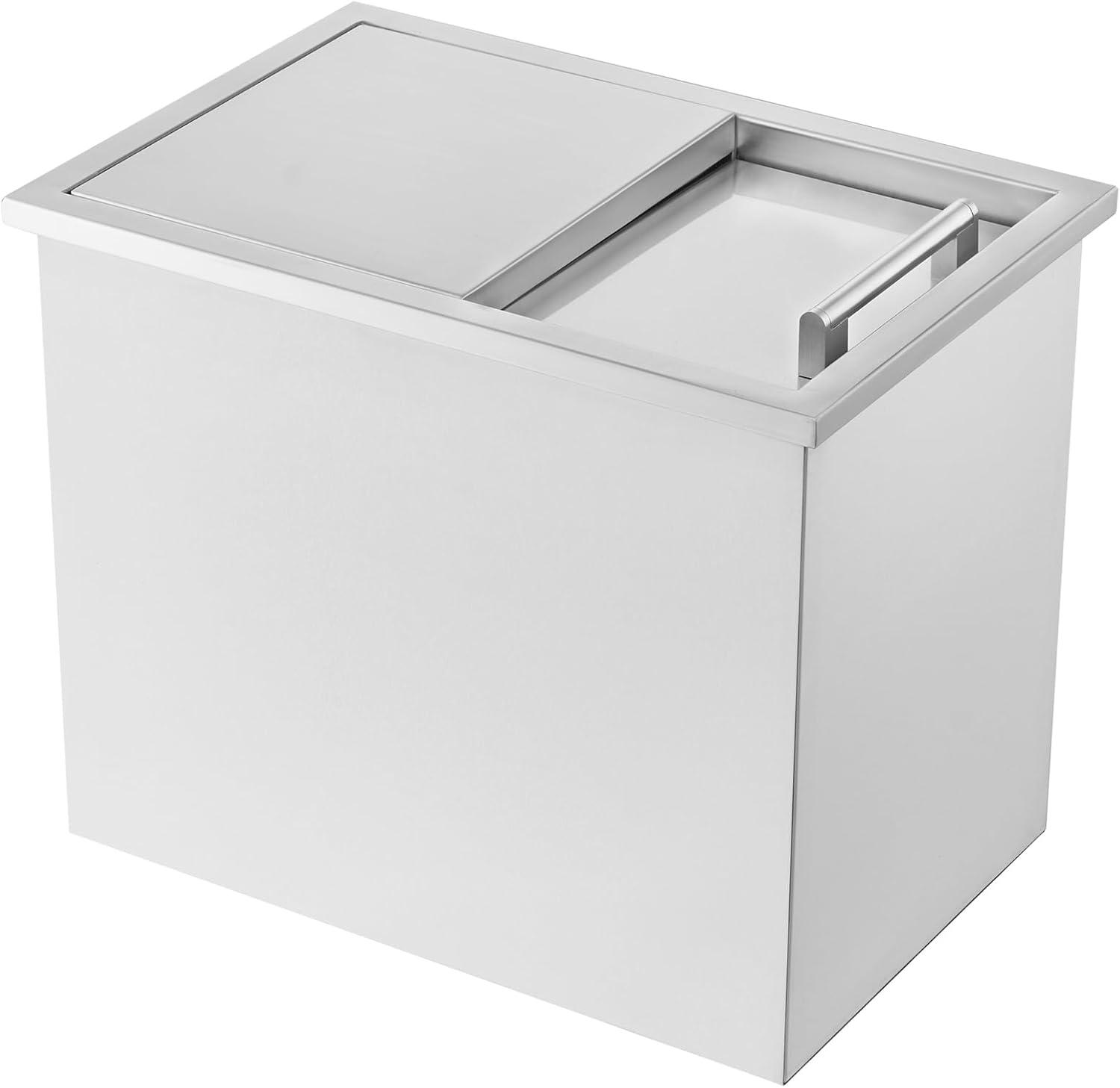 28.5Quart Drop in Ice Chest Ice Cooler Ice Bin Stainless Steel 18"x12"x15"