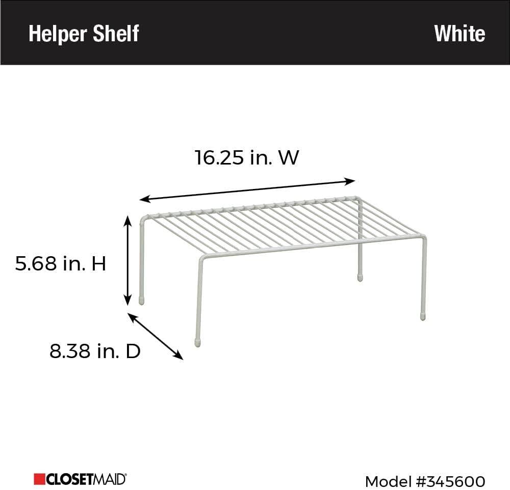 ClosetMaid 16.25'' x 8.38'' x 5.68'' Large Kitchen Wire Shelf Rack Organizer Unit For Countertops, Drawers, Cabinets, and Pantries, White