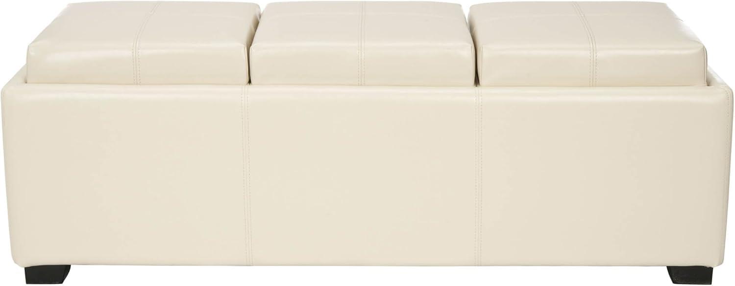 Harrison Triple Tray Ottoman - Flat Cream - Safavieh