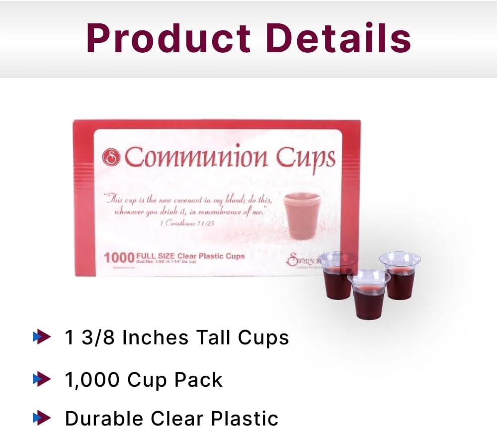 Swanson Communion Disposable Plastic Cups, Clear, 1000 Count
