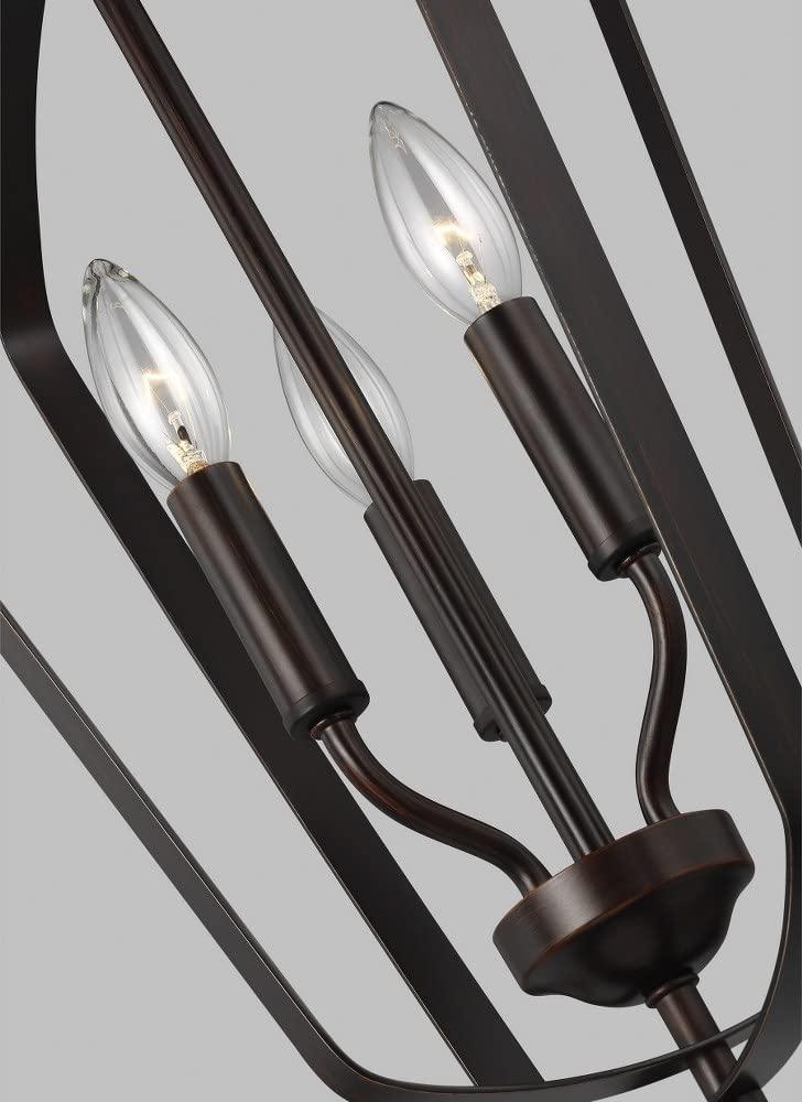 Romee Bronze 3-Light Classic Lantern Pendant with Glass Accents