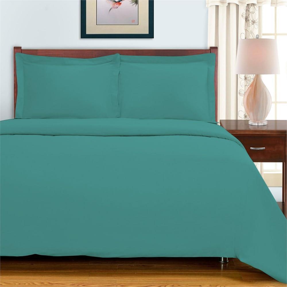 Superior Egyptian Cotton 300 Thread Count Duvet Cover Set, Twin, Teal