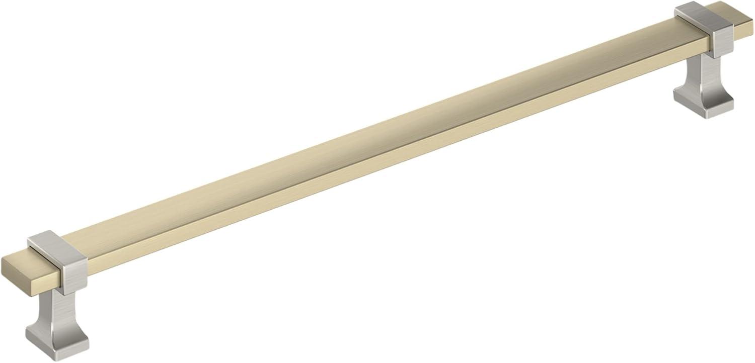 Amerock Overton 10-1/16 inch (256mm) Center-to-Center Golden Champagne/Satin Nickel Cabinet Pull