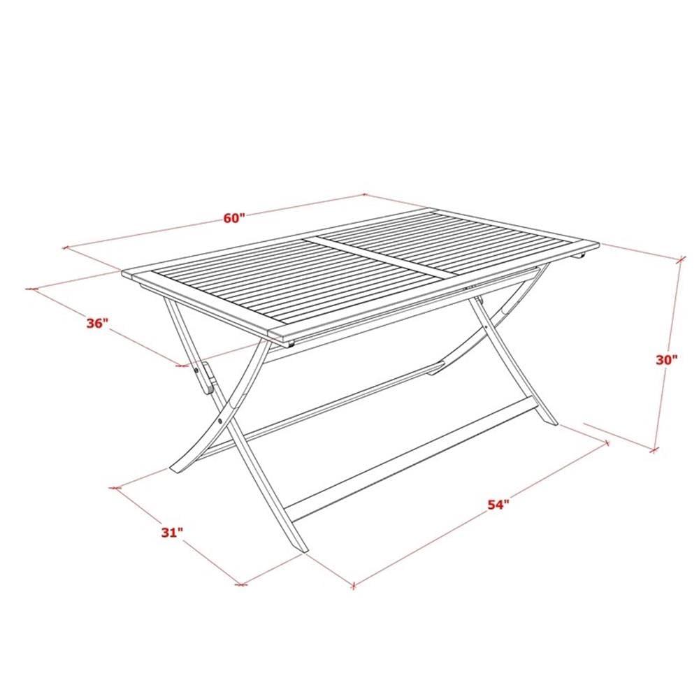 East West Furniture BAETFNA Avondale Wooden Folding Table Made of Acacia Wood in Natural Oil finish