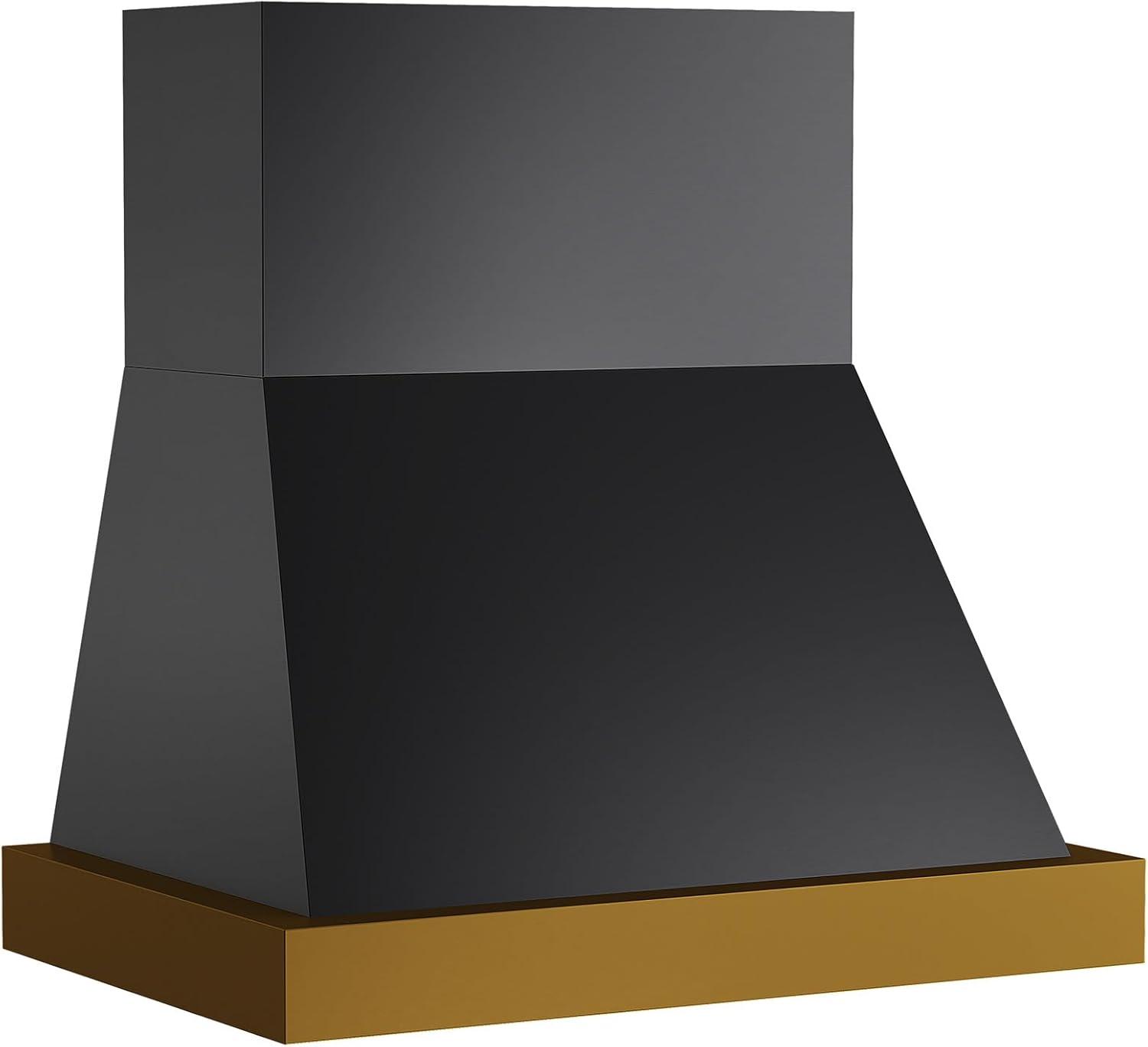 Kucht 36 in. 800 CFM Wall Mounted Range Hood with Gold Accents