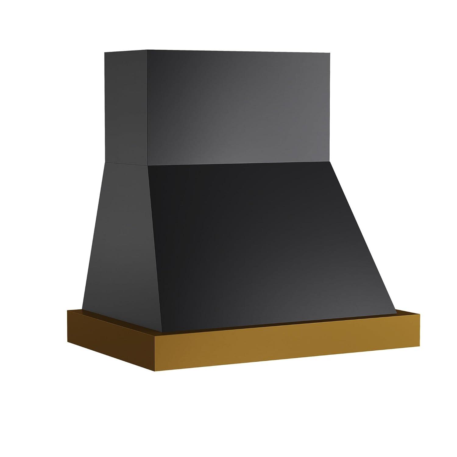 Kucht 36 in. 800 CFM Wall Mounted Range Hood with Gold Accents