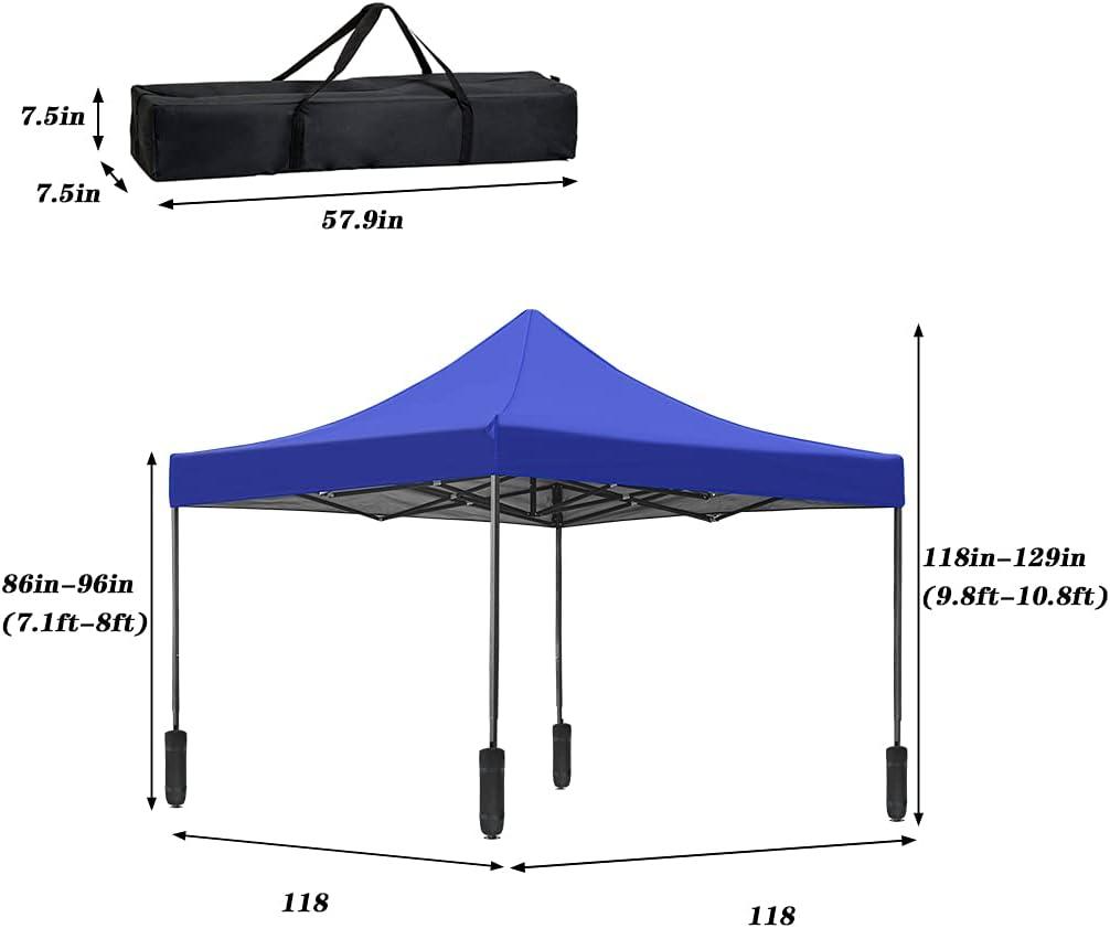 Blue 10x10 Waterproof Pop-Up Canopy Tent with Sand Bags