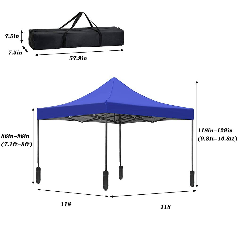 YRLLENSDAN Pop Up Canopy 10x10, Pop Up Tents for Parties 10x10 Outdoor Canopy Pop Up Tent Canopy Waterproof Canopy UV Protection Shade Tent for Backyard Popup Tent 10x10, Blue