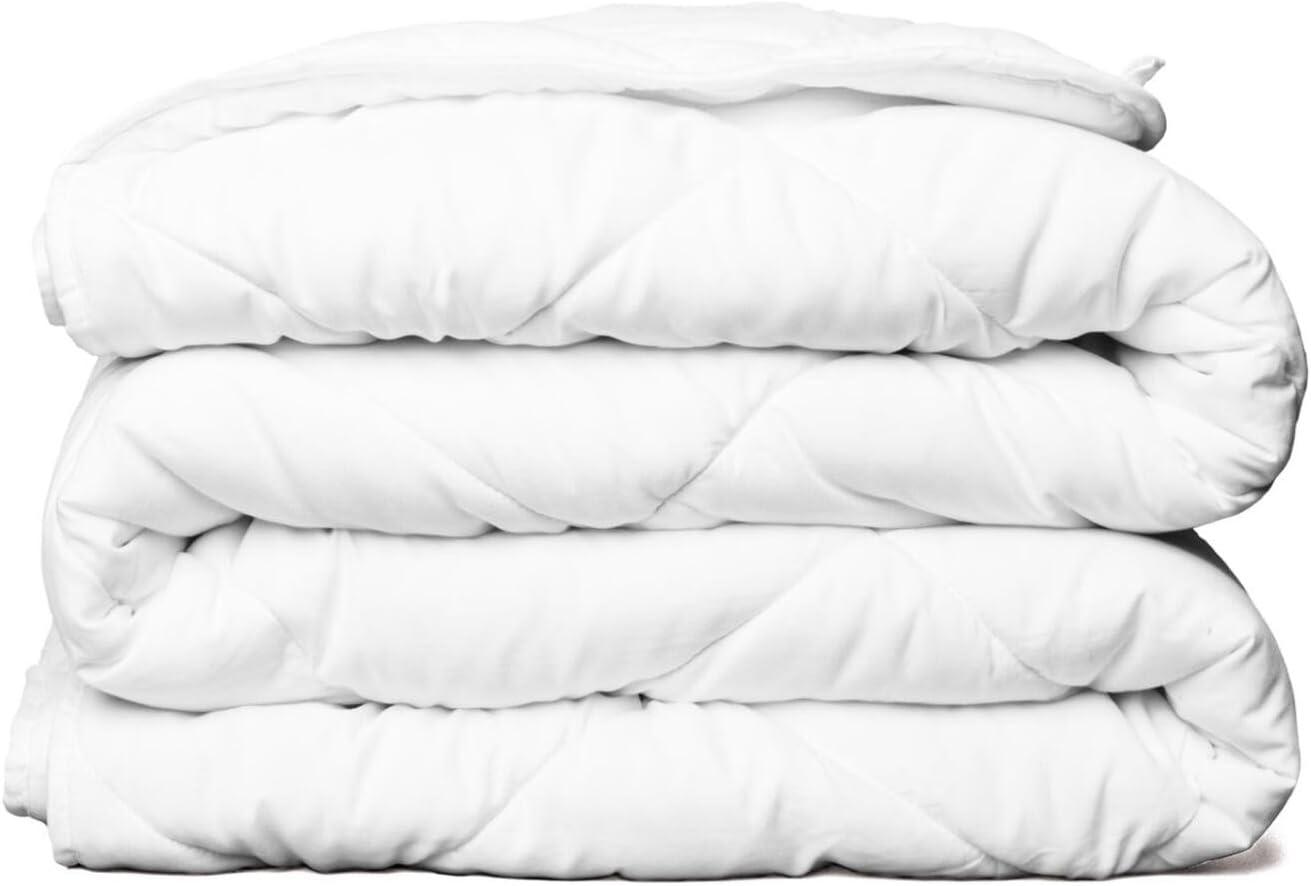 Twin XL White Reversible Microfiber Quilted Comforter