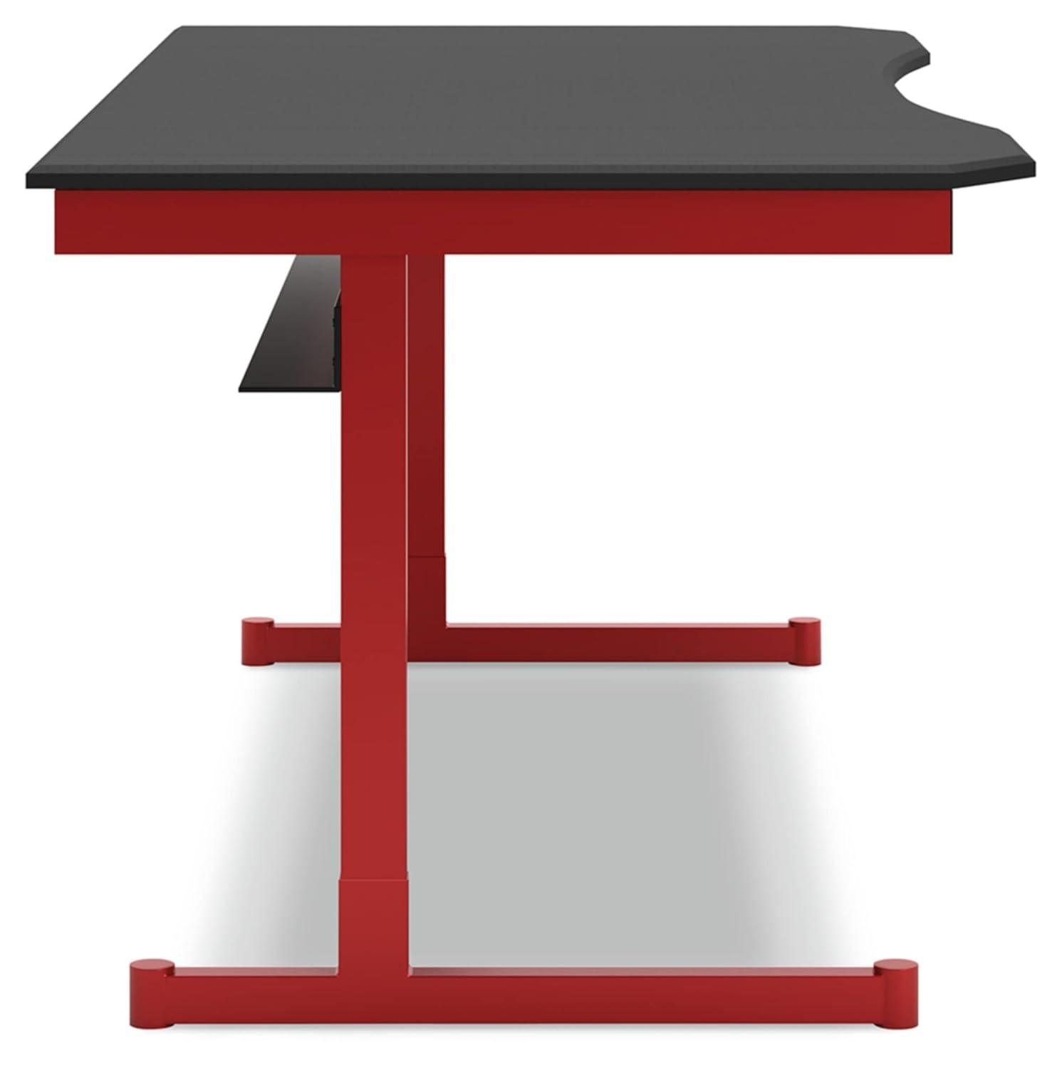 Signature Design by Ashley Lynxtyn Home Office Desk with Mousepad Surface Cover, Red