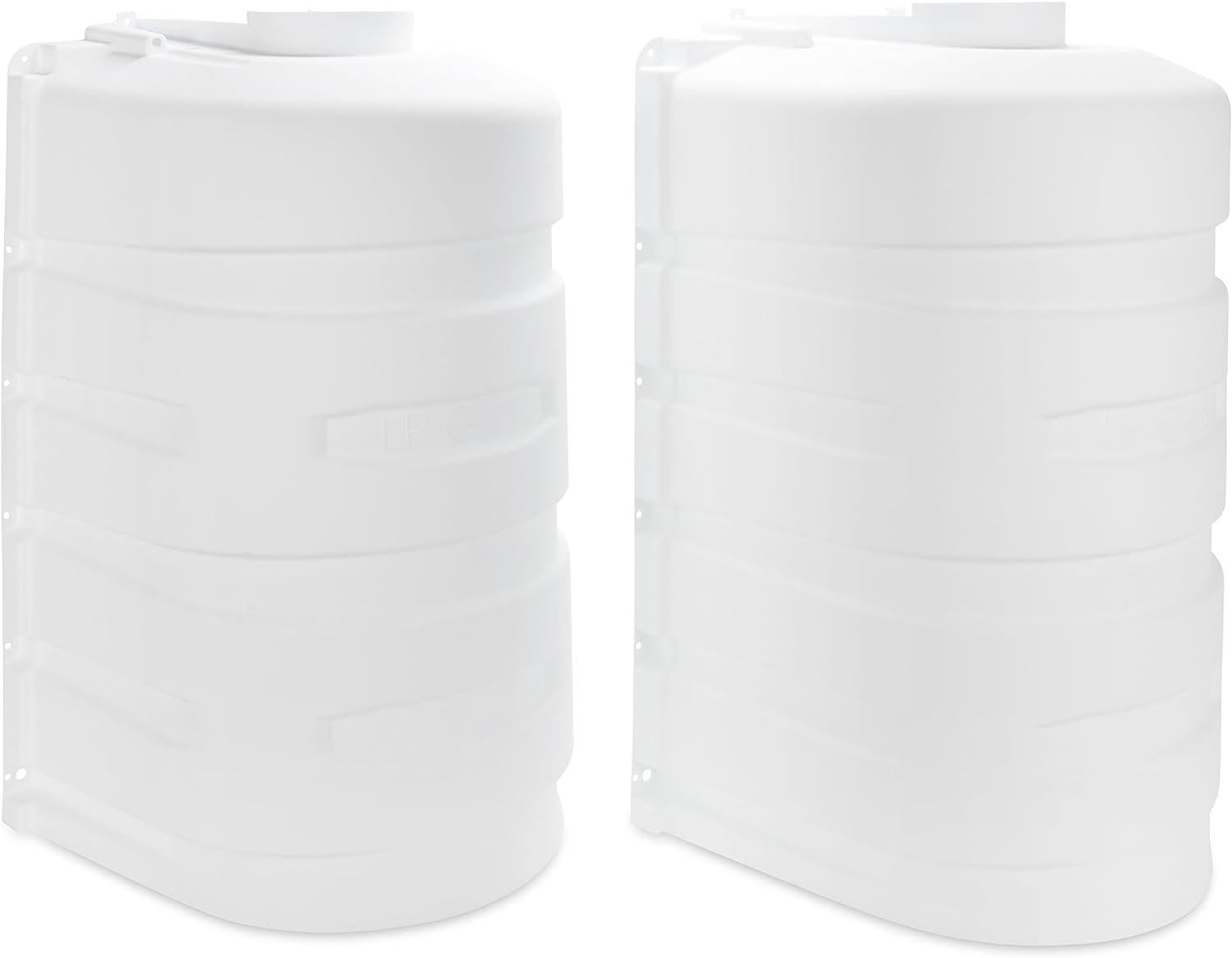 Camco Camper/RV Propane Tank Cover | Features Hinged Top Panel & Custom Molded Design | Fits (2) 30lb Tanks | Protects Propane Tanks during Travel, Camping, RV Storage and Organization | White (50515)