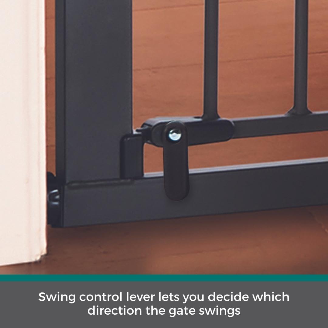 North States MyPet Wide Metal Deco EasyPass Pet Gate, Expands to 40.5" Wide