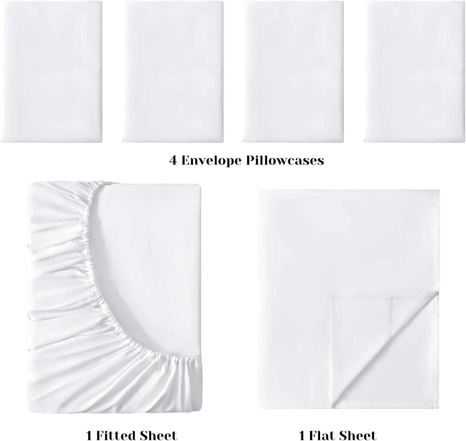 King White Deep Pocket Microfiber Bed Sheet Set