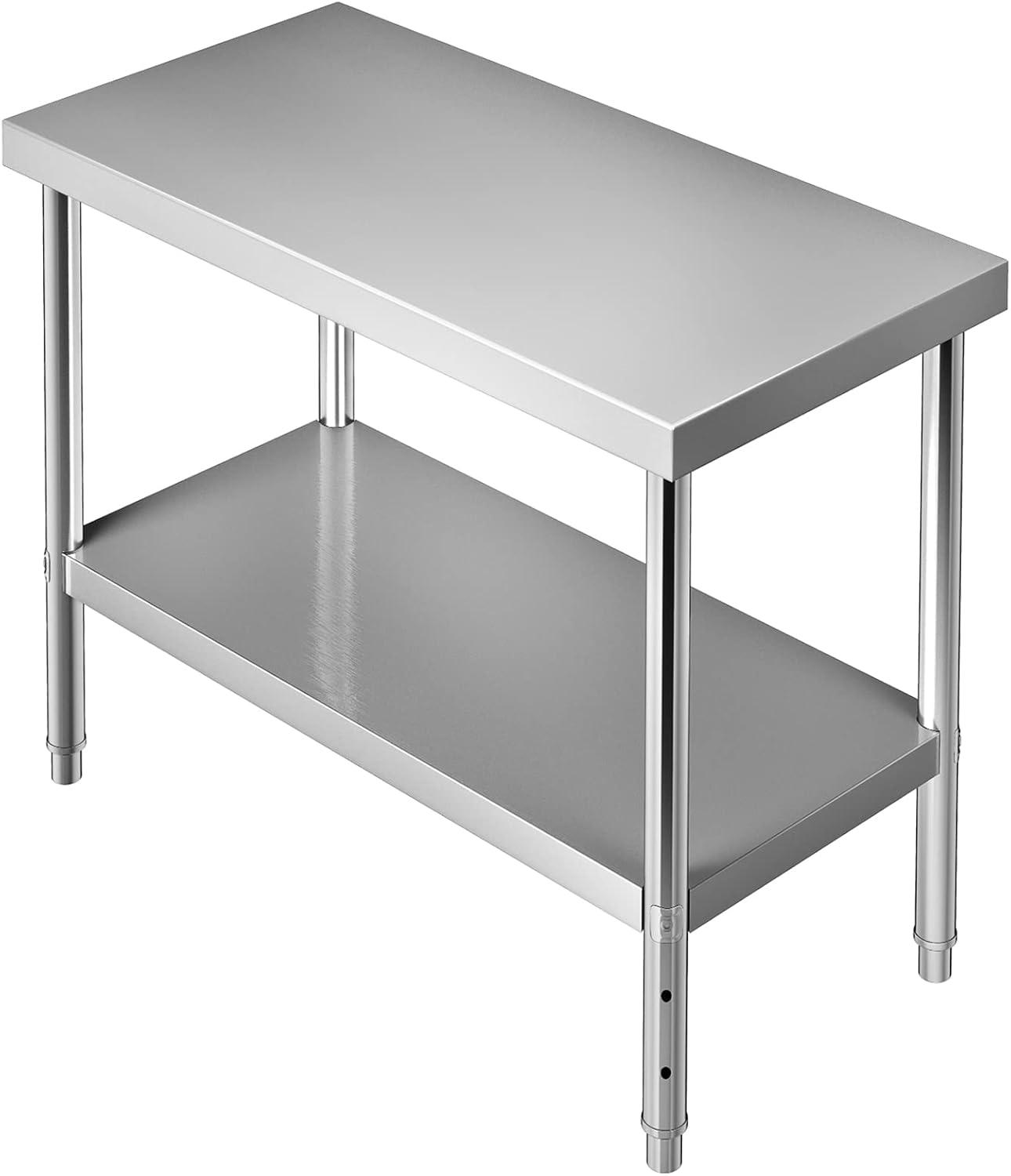 Prep & Savour Demnan Metal Top Workbench