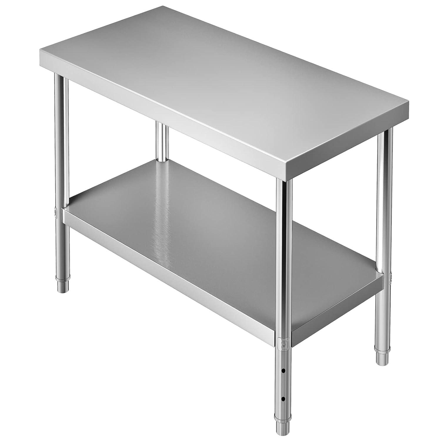 Prep & Savour Demnan Metal Top Workbench