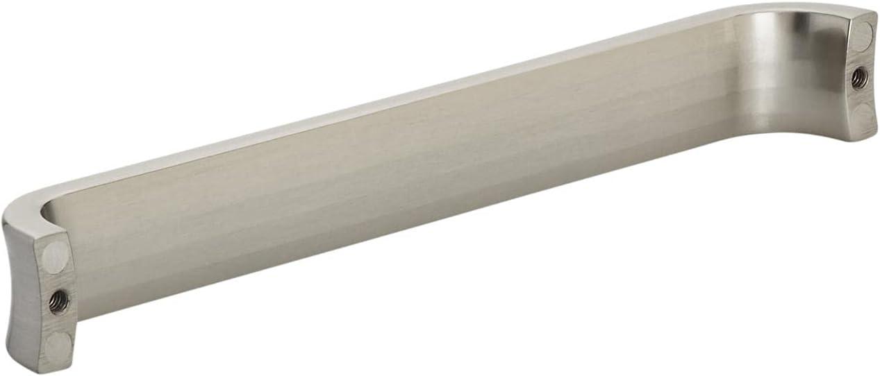 Brushed Nickel Modern Finger Cabinet Pull with Mounting Hardware