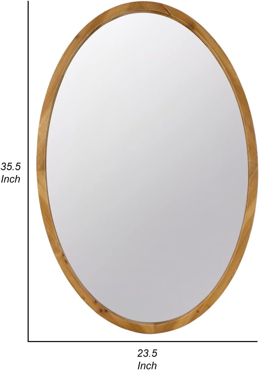 Elegant Oval Wood and Gold 24" Wall Dresser Mirror