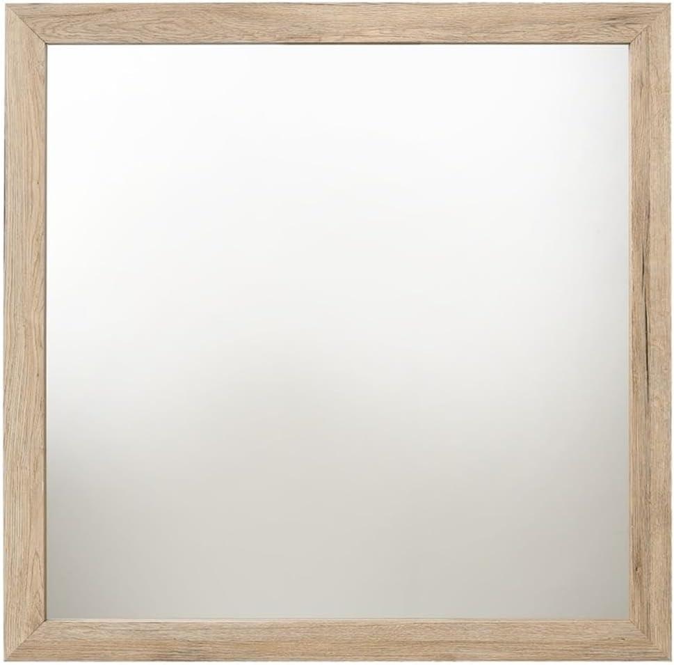 40" Square Full-Length White Oak Wood Mirror