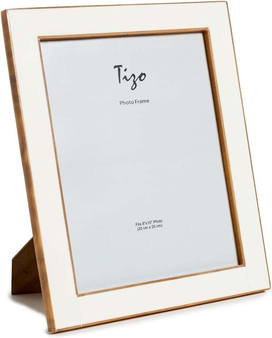 Classic White Faux Bone and Resin 8x10 Photo Frame