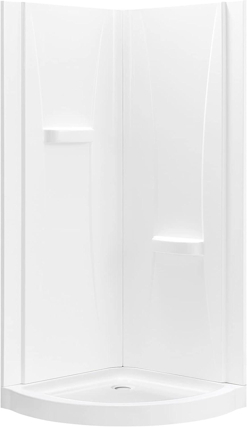 Breeze 34 in. Shower Kit with Clear Glass Panels, Walls and Base included