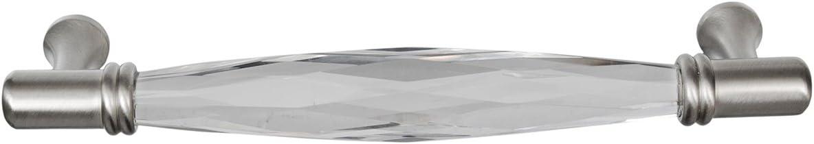 CKP #G-300 Brilliance Collection 3-3/4 in. (96mm) Crystal Pull, Clear with Polished Nickel Base