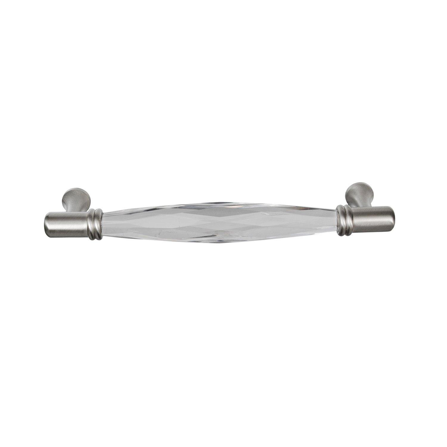 CKP #G-300 Brilliance Collection 3-3/4 in. (96mm) Crystal Pull, Clear with Polished Nickel Base