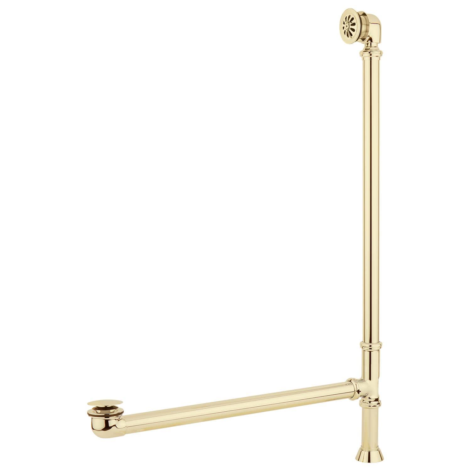 Signature Hardware 480113 Ultra 67" Acrylic Slipper Clawfoot Tub with Integrated Overflow, Rolled Rim and Imperial Feet - Less Drain Assembly - White/Polished Brass Feet