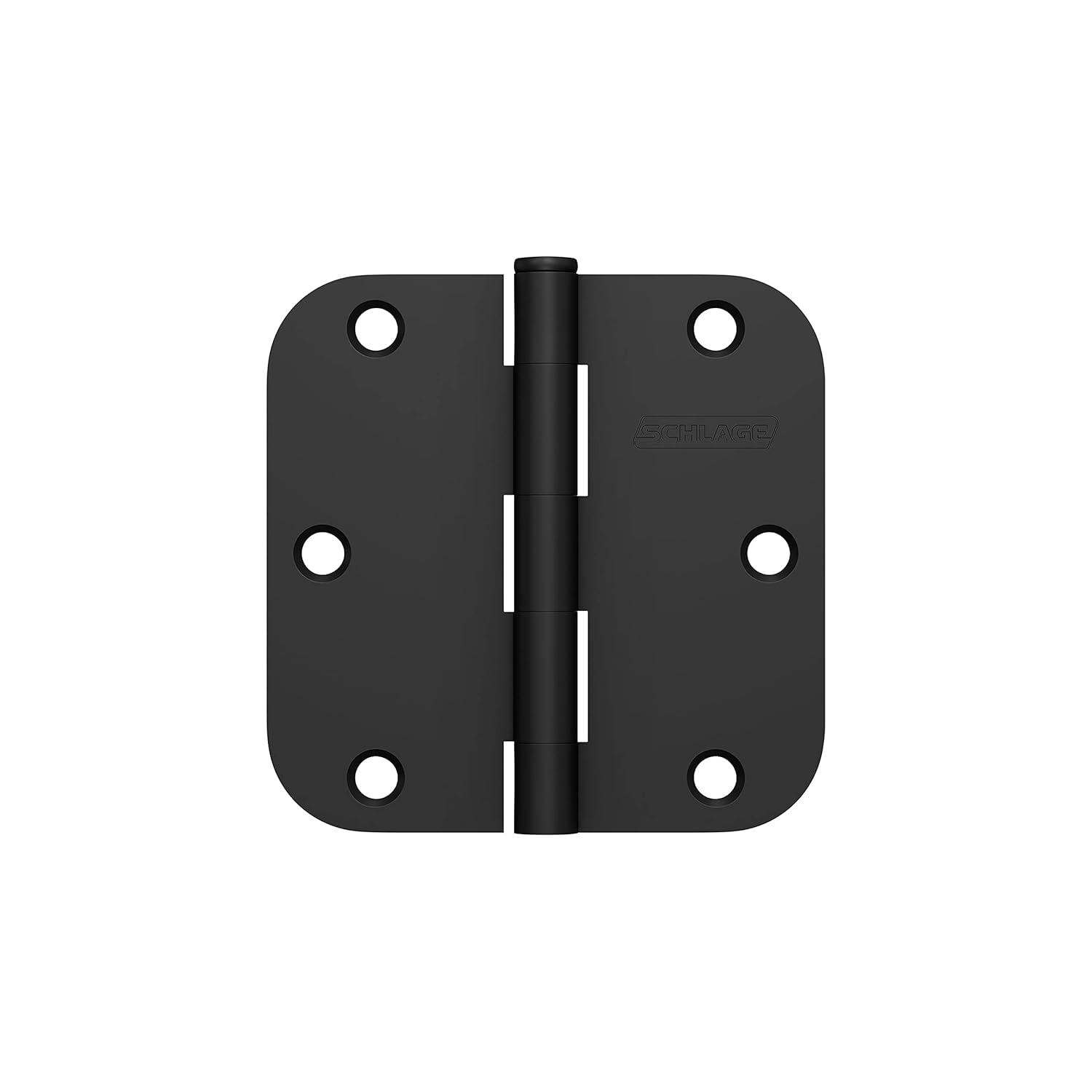 Schlage 1011 Pack Of Three 3.5" X 3.5" Plain Bearing 5/8" Radius Corner Mortise Hinges -
