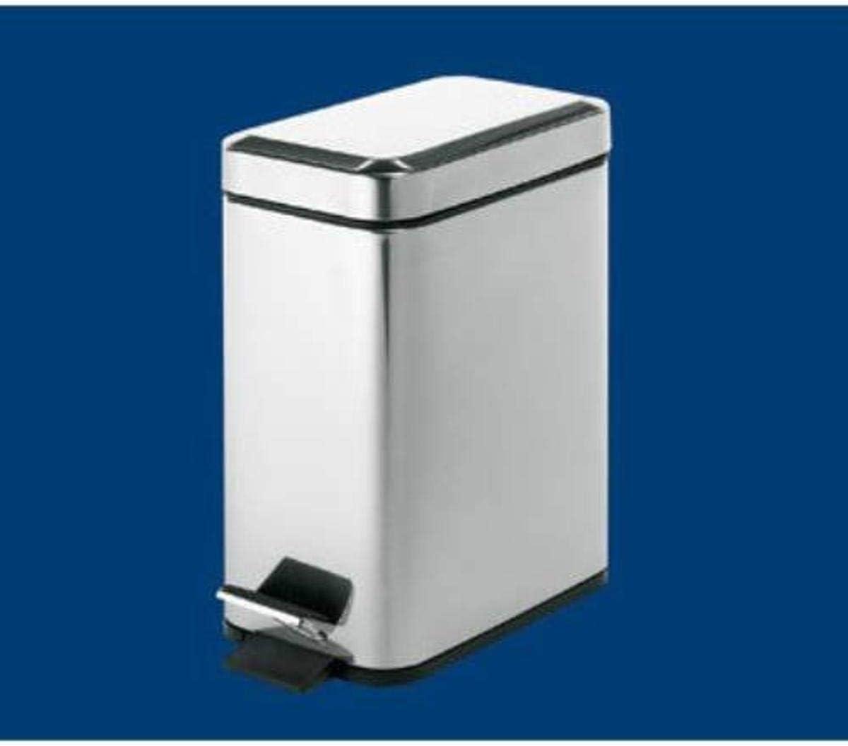 Polished Chrome Stainless Steel Rectangular Pedal Waste Bin