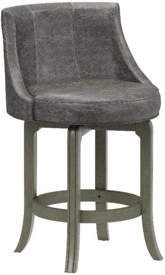 Napa Valley Wood Swivel Counter Height Barstool Aged Gray/Charcoal - Hillsdale Furniture