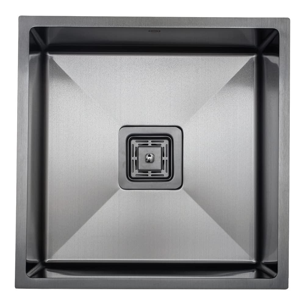 Strictly Sinks Undermount Copper Kitchen Sink – 18 Inch Single Bowl Bar Prep Sink 16 Gauge Stainless Steel
