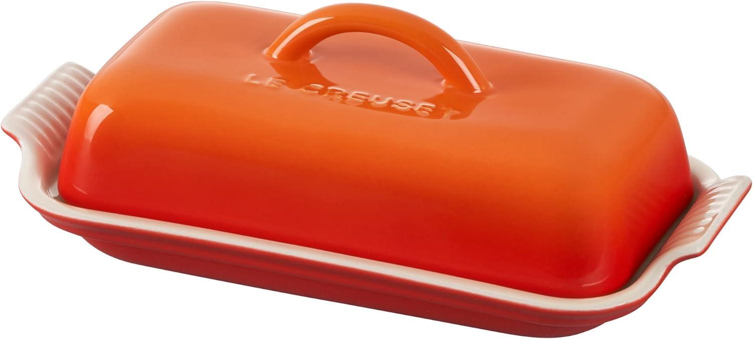 Flame Orange Stoneware Heritage Butter Dish