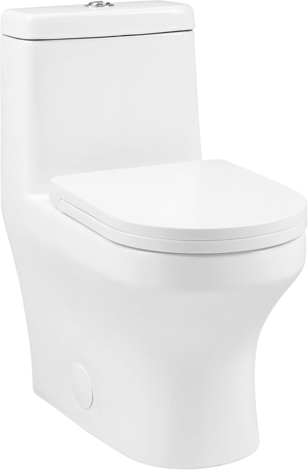 Vezina White Elongated One-Piece Dual Flush Toilet