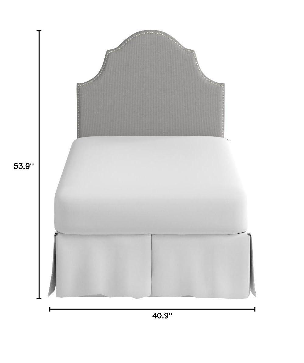 SAFAVIEH Hallmar Classic Elegant Upholstered Headboard, Twin, Hemp/Silver Nails