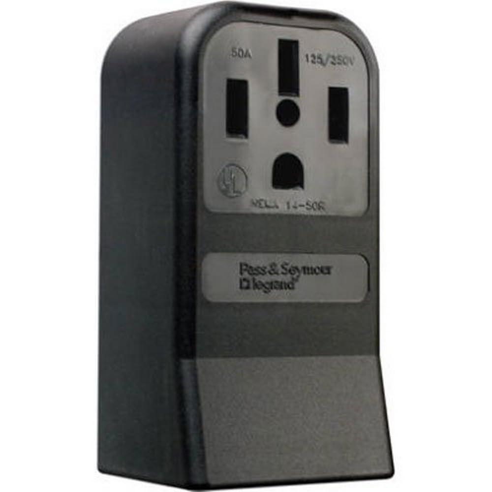 Pass & Seymour 3854CC6 Surface Mount Range Outlet, 50A, Black