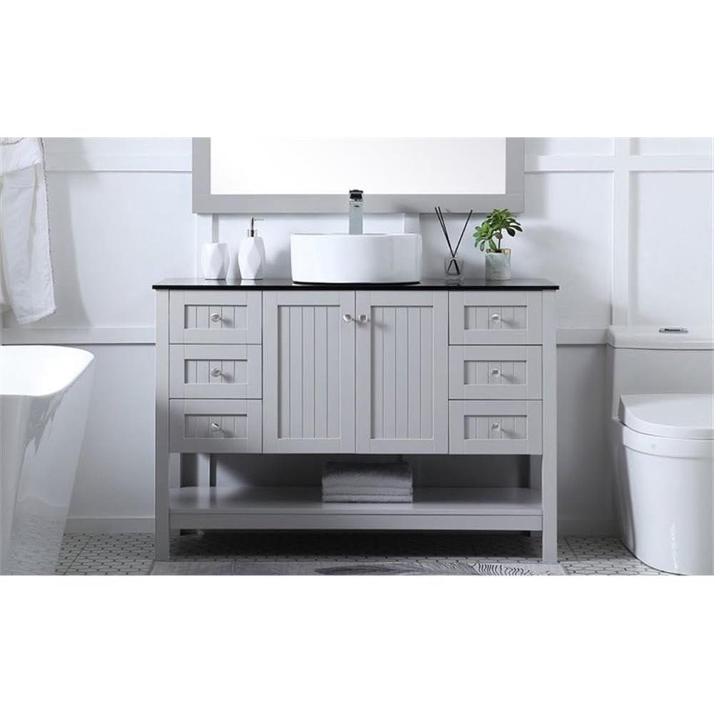 48 in. Vessel Sink Bathroom Vanity, Gray