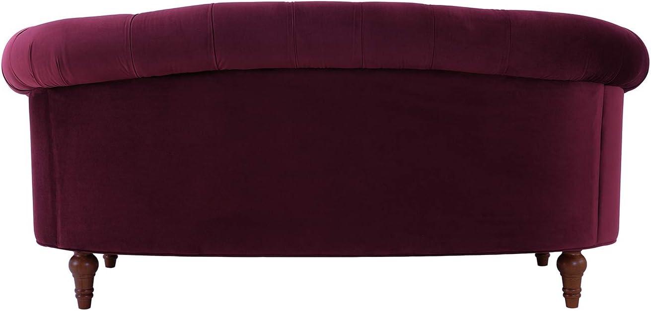 La Rosa 68.5" Victorian Chesterfield Loveseat Burgundy