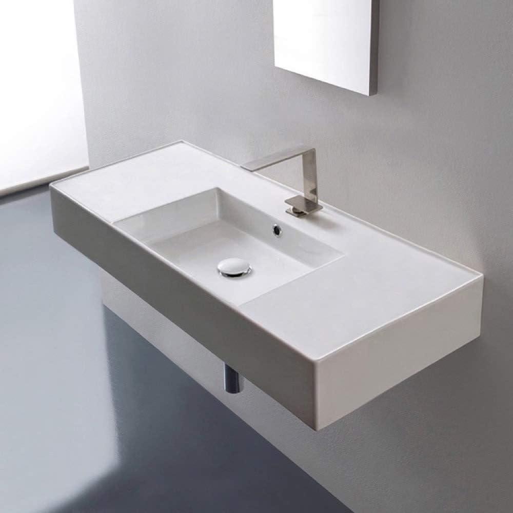 Scarabeo By Nameeks 18.2'' Glossy White Ceramic Rectangular Bathroom Sink with Overflow