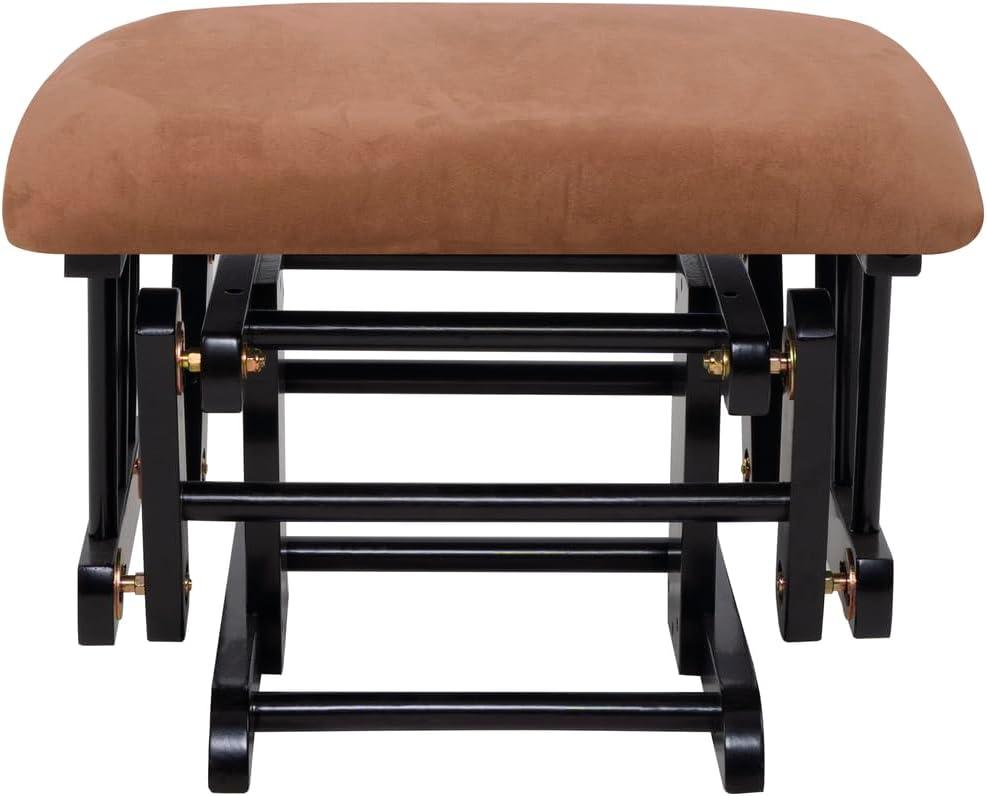 Nursery Glider & Ottoman Sets, Reclining Swivel Glider Rocker with Ottoman, Nursery Rocking Chair for Baby Room, Upholstered Nursery Recliner Glider with Ottoman, Padded Arms - Dark Gray, White