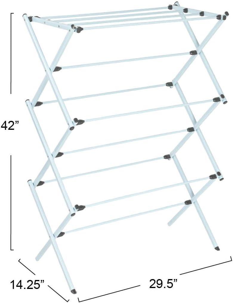 White Steel Folding Clothes Drying Rack with 11 Dowels