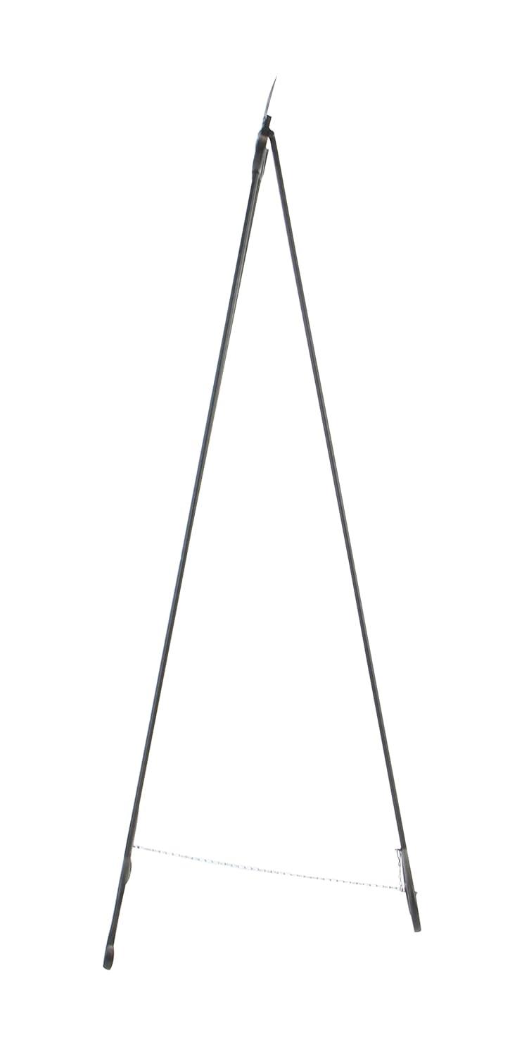 Black Iron Adjustable Floor Easel with Scroll Accents