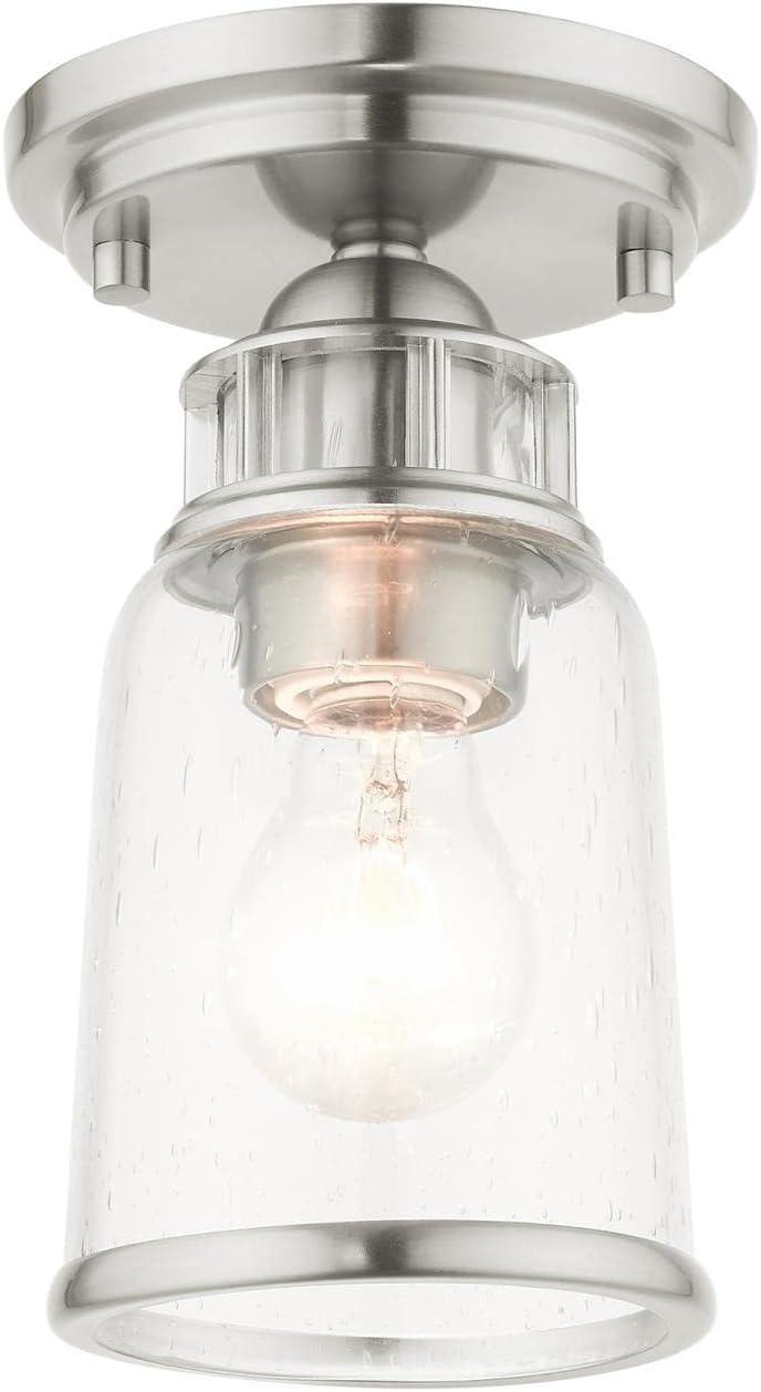 Livex Lighting Lawrenceville 1 - Light Flush Mount in  Brushed Nickel