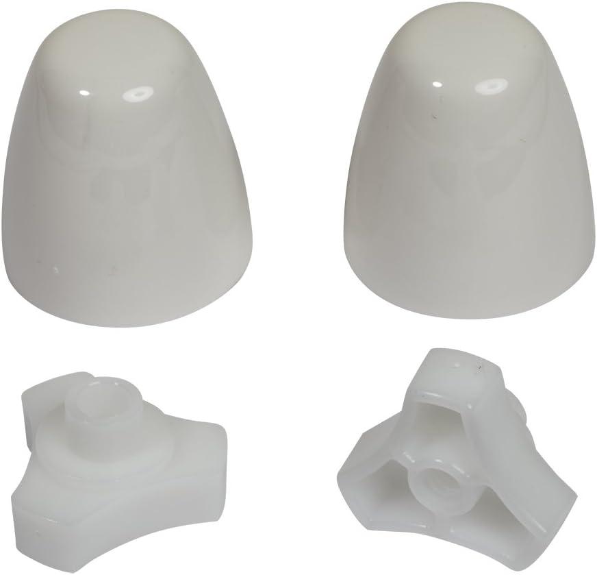 White Polypropylene Round Bolt Cap Kit for Toilets