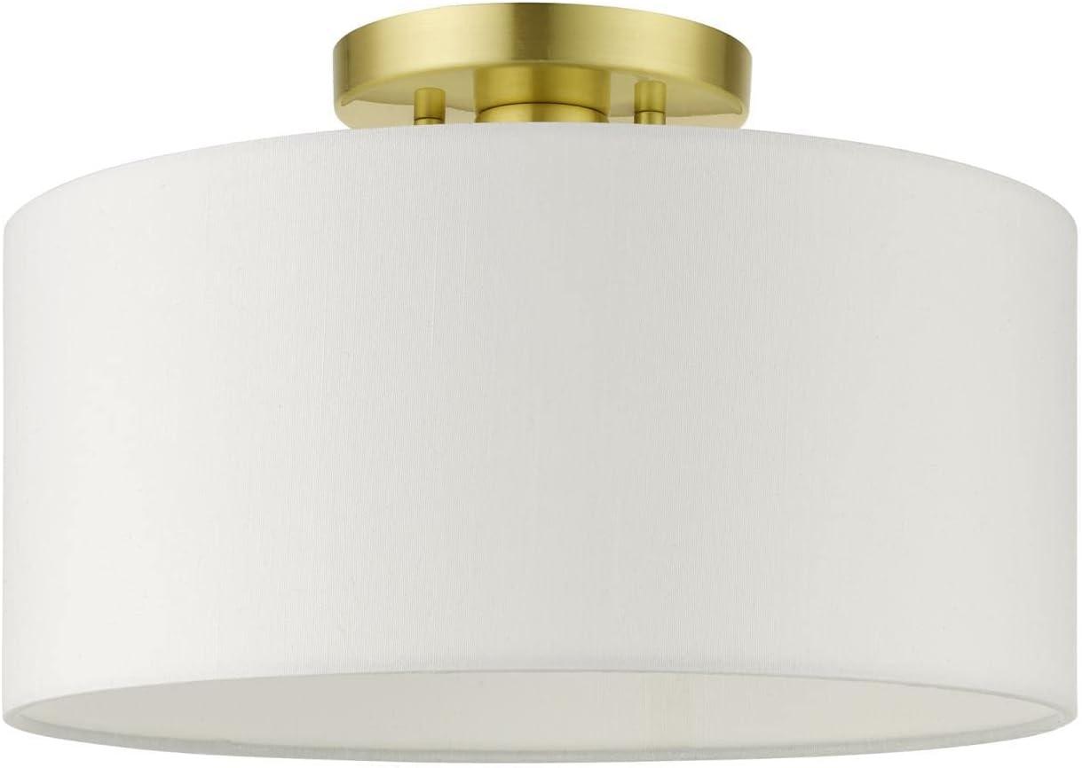 Livex Lighting Meridian 1 - Light Semi-Flush Mount in  Satin Brass