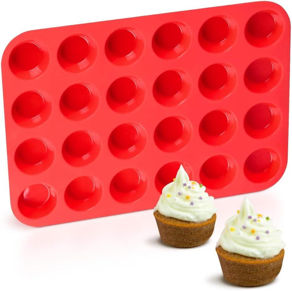 Artrylin 24 Cups Silicone Muffin Pan Cupcake Pans,Silicone Baking Molds,Nonstick BPA Free