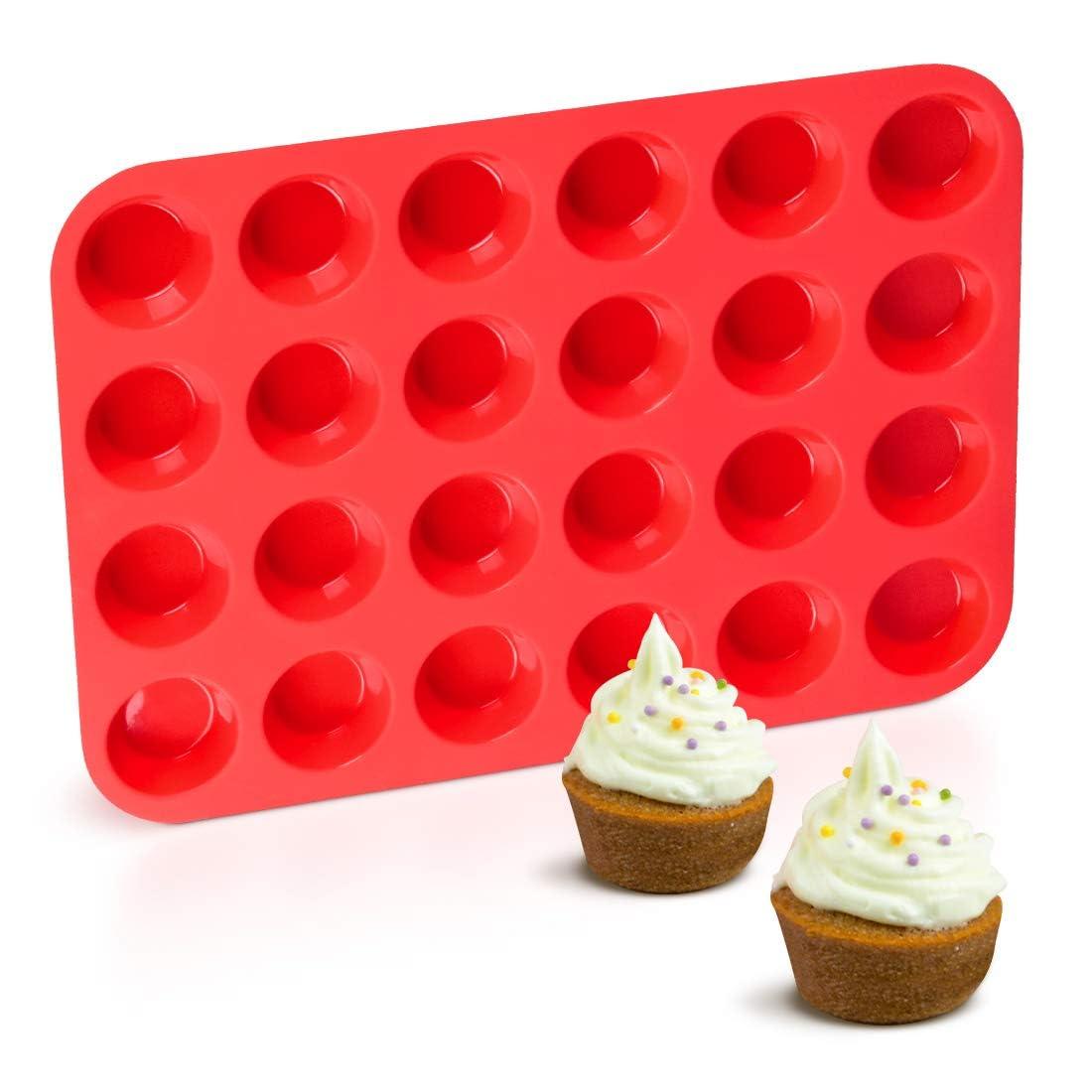 Artrylin 24 Cups Silicone Muffin Pan Cupcake Pans,Silicone Baking Molds,Nonstick BPA Free